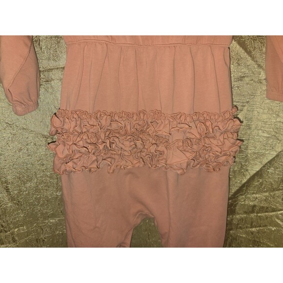 RuffleButts Toddler Girls Romper Jumpsuit 2T Pink Coral Ruffle Bum Long Sleeve - Picture 3 of 10